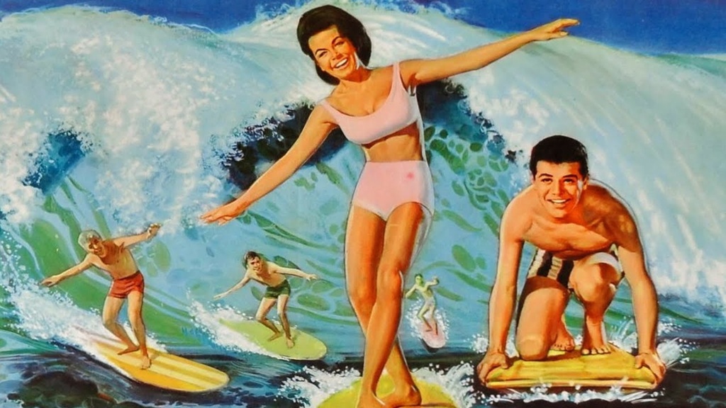 Artwork from one of the Beach Party films